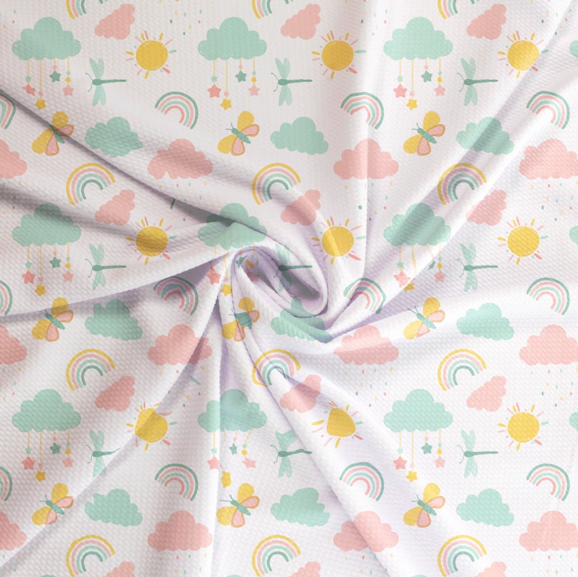 Pastel Rainbows and Butterflies Luxe Bow Headwrap