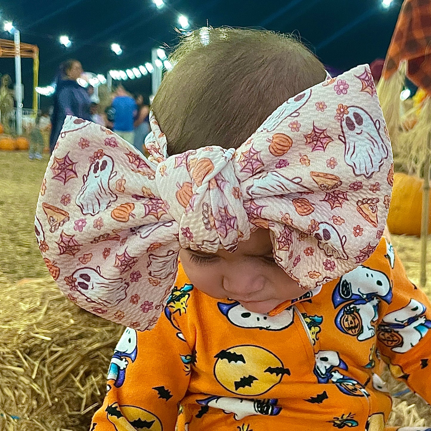 Pink Ghost Luxe Bow Headwrap