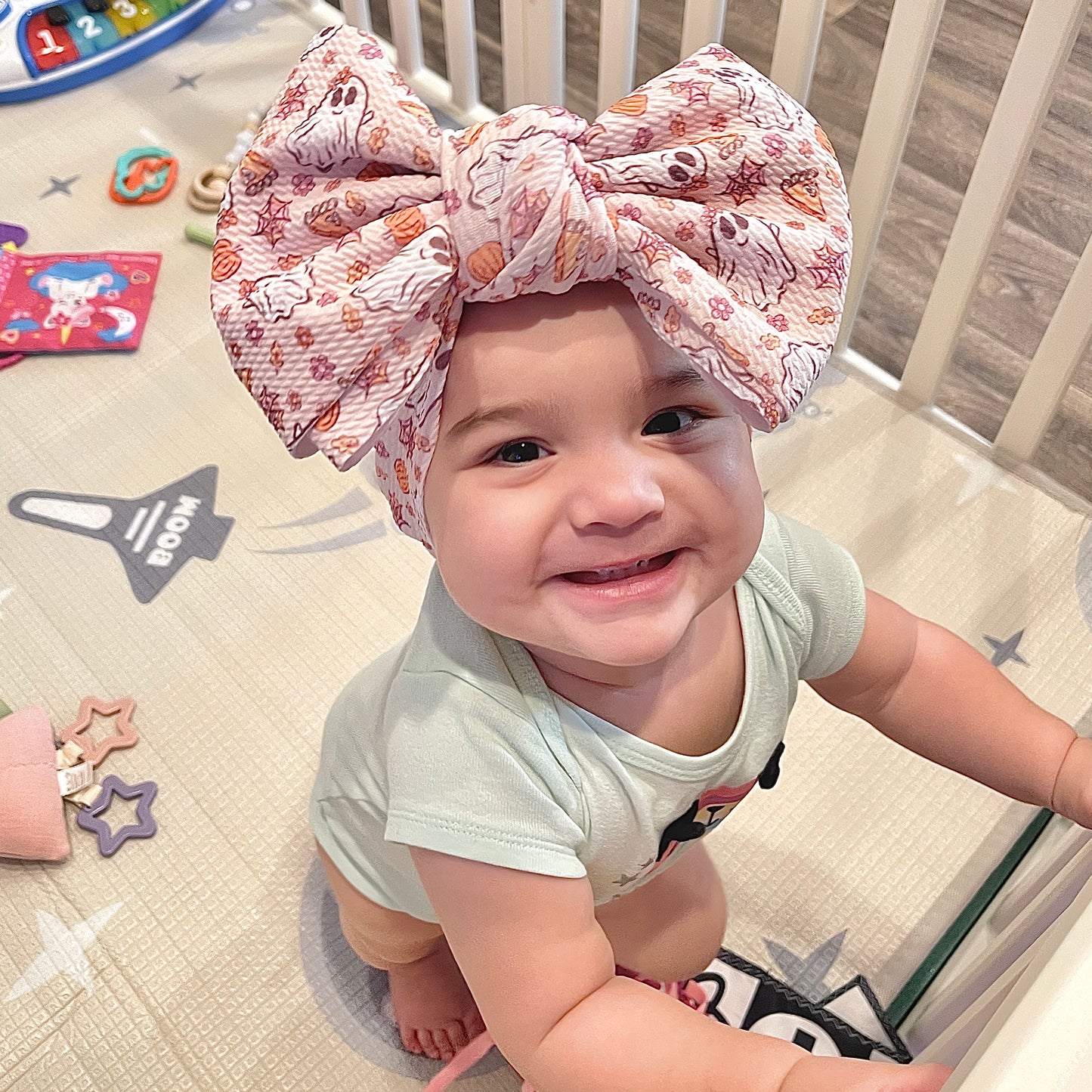 Pink Ghost Luxe Bow Headwrap