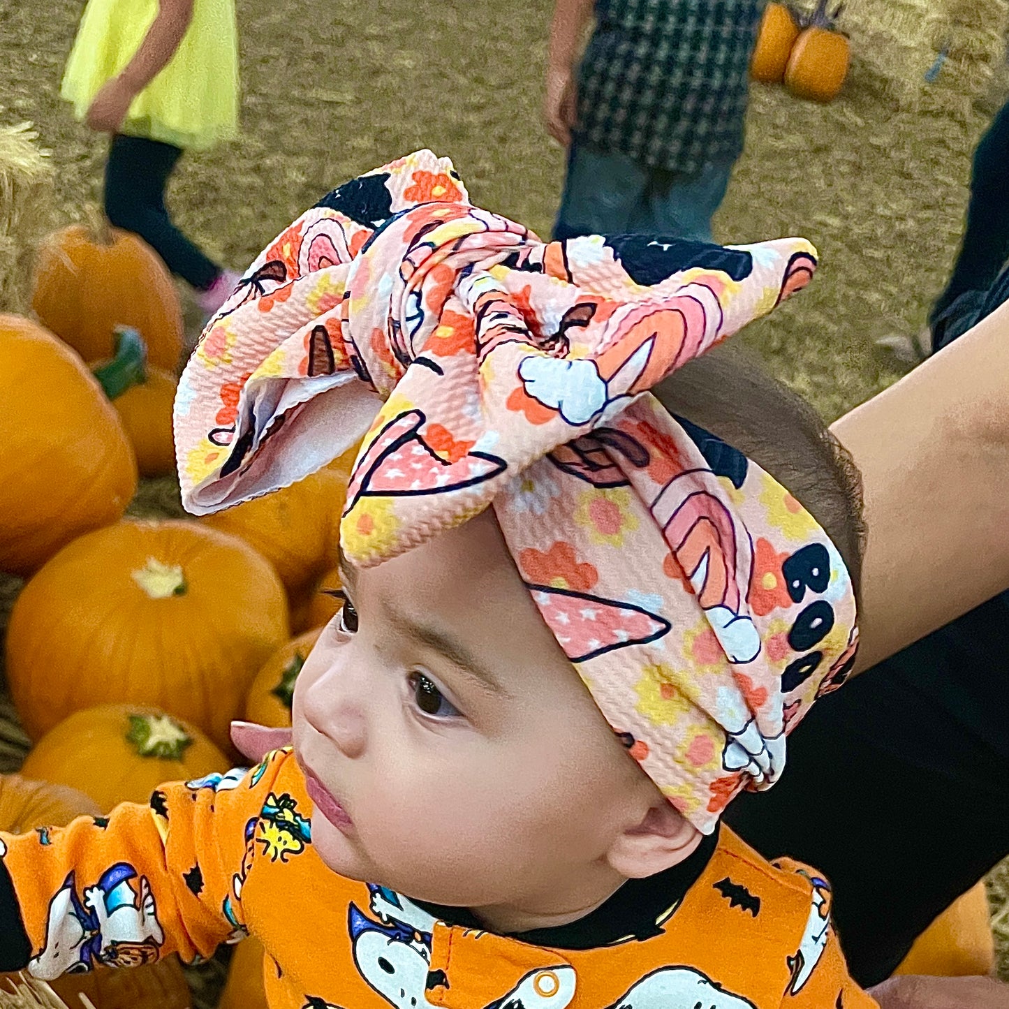 Boo Ghost Rainbow Luxe Bow Headwrap