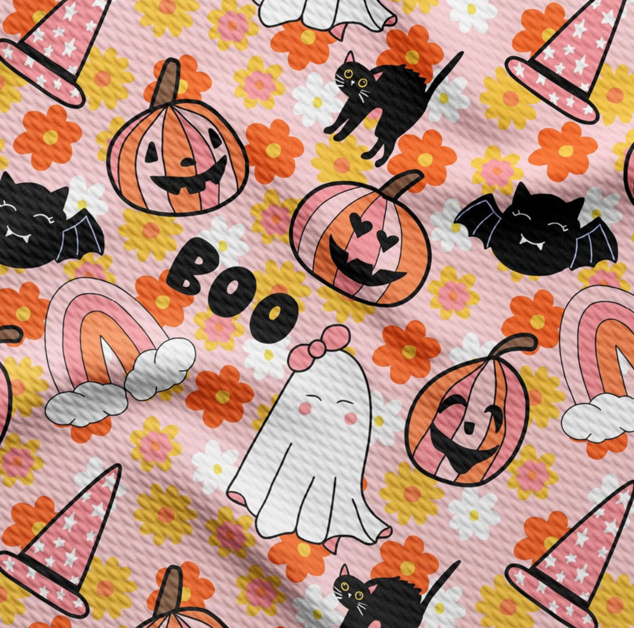 Boo Ghost Rainbow Luxe Bow Headwrap