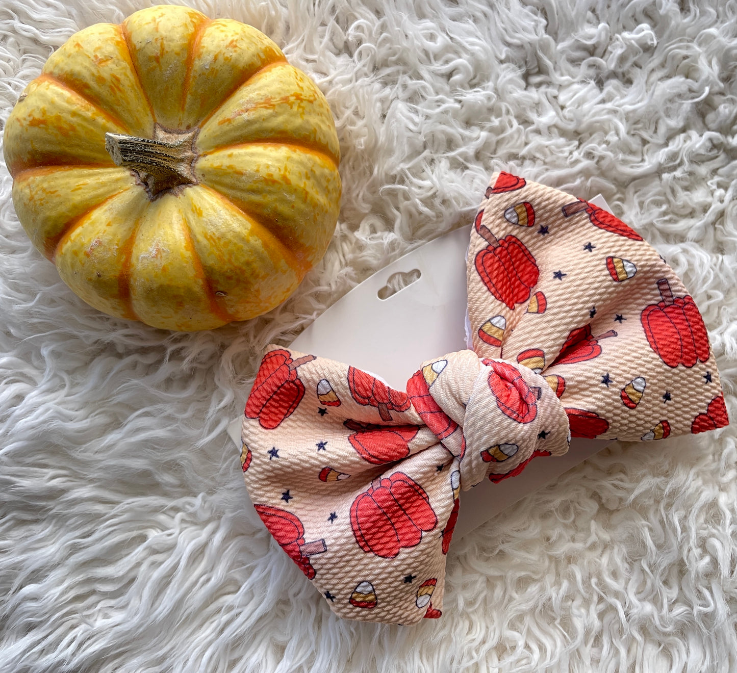 Pumpkin and CandyCorn Luxe Bow Headwrap